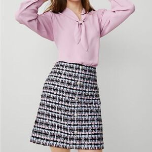 Ann Taylor Tweed Button Multicolor Women's Skirt